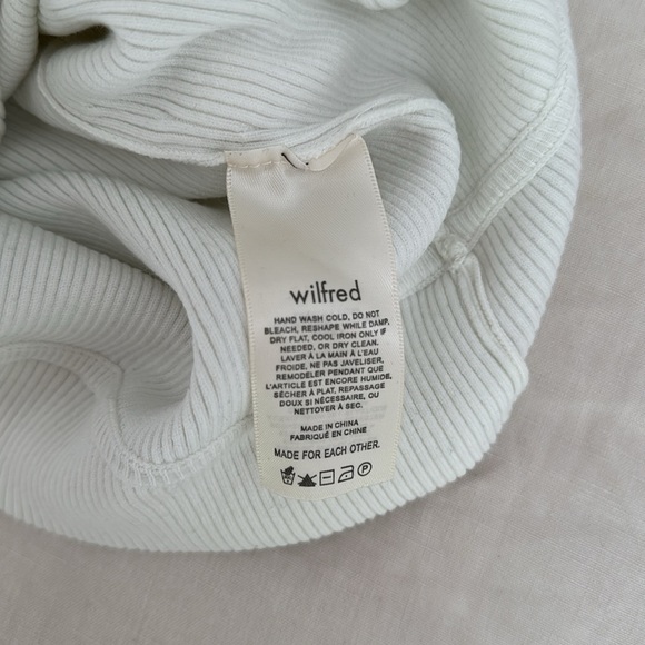 Wilfred Wrap Ribbed Crop Top in White - Picture 3 of 4